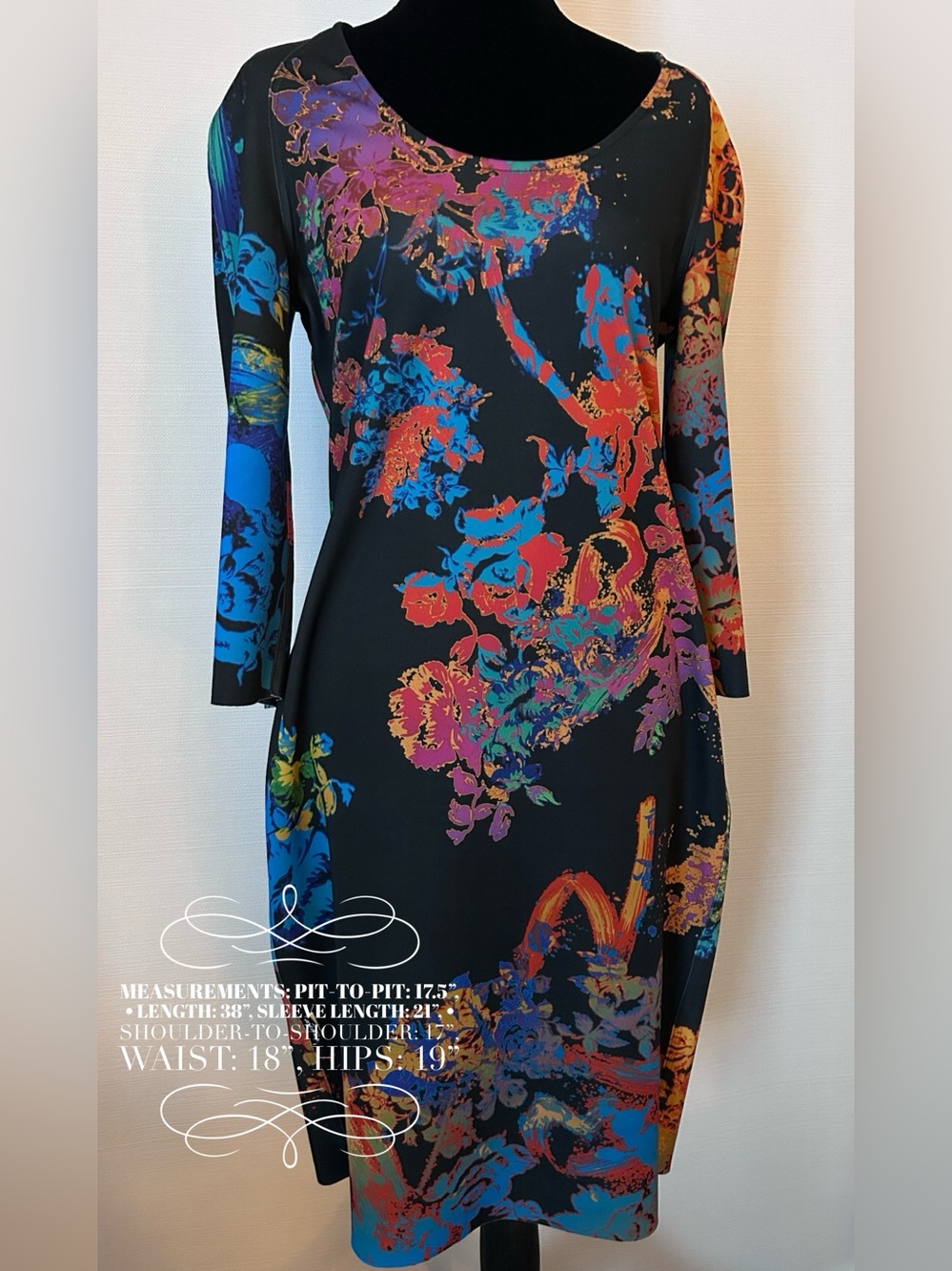 Eroke made in Italy Bright Floral Unique Reversible Bodycon Dress